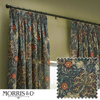 William Morris Seaweed Velvet Curtains - Art Nouveau - Indigo William Morris Seaweed Velvet Curtains - Art Nouveau - Indigo