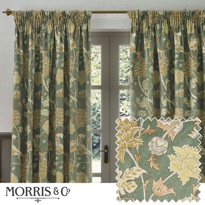 William Morris Cray Floral Velvet Curtains - Curtains William Morris Cray Floral Velvet Curtains - Curtains