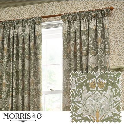 William Morris Snakeshead Jacquard Chenille Ready Made Pencil Pleat Curtains - Curtains William Morris Snakeshead Jacquard Chenille Ready Made Pencil Pleat Curtains - Curtains
