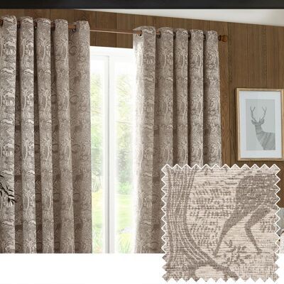 Winter Woods Chenille Ready Made Eyelet Curtains - Curtains Winter Woods Chenille Ready Made Eyelet Curtains - Curtains