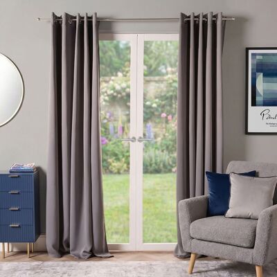 Dreamscene - Thermal Eyelet Blackout - Charcoal - Curtains Dreamscene - Thermal Eyelet Blackout - Charcoal - Curtains
