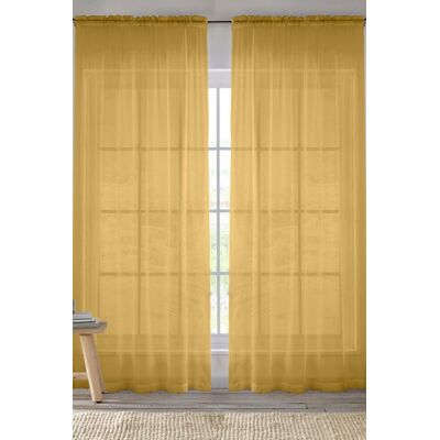 Enhanced Living - Plain Voile - Gold - Curtain Panel Enhanced Living - Plain Voile - Gold - Curtain Panel