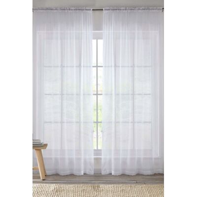 Enhanced Living - Crystal plain voile panel - white 145cm x 275cm - curtain panel Enhanced Living - Crystal plain voile panel - white 145cm x 275cm - curtain panel