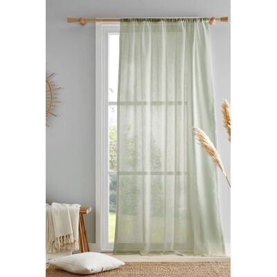Drift Green Textured Single Voile Curtain - Curtain Drift Green Textured Single Voile Curtain - Curtain