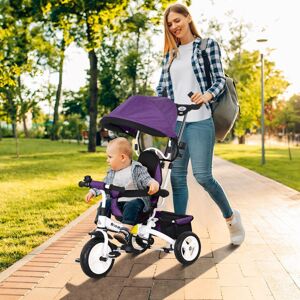 HOMCOM 6 in 1 Kids Trike, Stroller with Parent Handle in Purple Purple HOMCOM 6 in 1 Kids Trike, Stroller with Parent Handle in Purple Purple