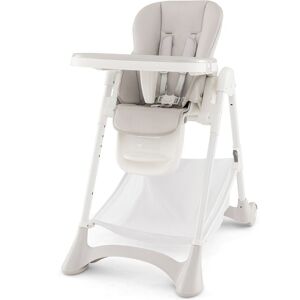 Costway Folding Baby High Chair Adjustable Convertible High Chair W/ Detachable Cushion in Beige Beige Costway Folding Baby High Chair Adjustable Convertible High Chair W/ Detachable Cushion in Beige Beige