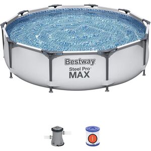 Bestway 10ft Steel Pro Frame Swimming Pool Set with Pump with UK plug, 305 x76cm