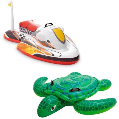 Intex Wave Rider & Sea Turtle Swimming Pool Ride-On Size: 2kg Multicolor 2kg Intex Wave Rider & Sea Turtle Swimming Pool Ride-On Size: 2kg Multicolor 2kg