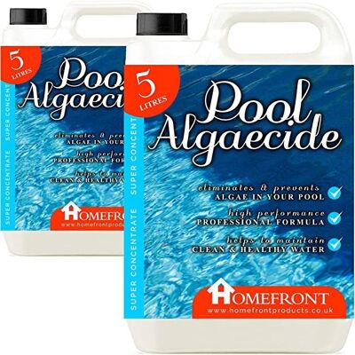 Homefront Pool Algaecide - Removes Algae From Pools, Hot Tubs & Spa 10L in Clear Clear Homefront Pool Algaecide - Removes Algae From Pools, Hot Tubs & Spa 10L in Clear Clear