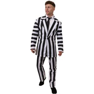 I Love Fancy Dress Men's Black & White Suit Striped Costume Size: 2XL Black 2XL I Love Fancy Dress Men's Black & White Suit Striped Costume Size: 2XL Black 2XL