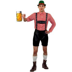 I Love Fancy Dress Men's Deluxe Bavarian Lederhosen in Red Size: 2XL Red 2XL I Love Fancy Dress Men's Deluxe Bavarian Lederhosen in Red Size: 2XL Red 2XL