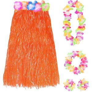 I Love Fancy Dress Women's 80cm Hawaiian Long Orange Hula Skirt & Lei Size: 3 Pack Orange 3 Pack I Love Fancy Dress Women's 80cm Hawaiian Long Orange Hula Skirt & Lei Size: 3 Pack Orange 3 Pack