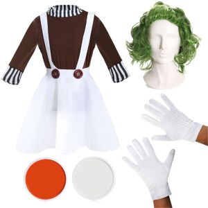 I Love Fancy Dress Women's Chocolate Factory Worker Costume - Wig, Face Paint & Gloves in Brown Size: Large Brown Large I Love Fancy Dress Women's Chocolate Factory Worker Costume - Wig, Face Paint & Gloves in Brown Size: Large Brown Large