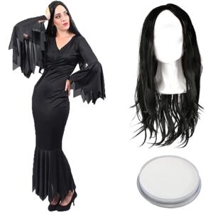 I Love Fancy Dress Women's Gothic Mother Costume - Dress, Wig & Face Paint in Black Size: Large Black Large I Love Fancy Dress Women's Gothic Mother Costume - Dress, Wig & Face Paint in Black Size: Large Black Large
