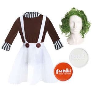 I Love Fancy Dress Women's Chocolate Factory Worker Costume - Wig & Face Paint in Brown Size: Medium Brown Medium I Love Fancy Dress Women's Chocolate Factory Worker Costume - Wig & Face Paint in Brown Size: Medium Brown Medium