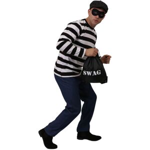 I Love Fancy Dress Men's Storybook Burglar Costume - Top, Hat & Mask in Black Size: 2XL Black 2XL I Love Fancy Dress Men's Storybook Burglar Costume - Top, Hat & Mask in Black Size: 2XL Black 2XL