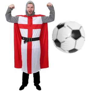I Love Fancy Dress Men's St Georges Day Knights Costume with Inflatable Football Size: Large Multicolor Large I Love Fancy Dress Men's St Georges Day Knights Costume with Inflatable Football Size: Large Multicolor Large