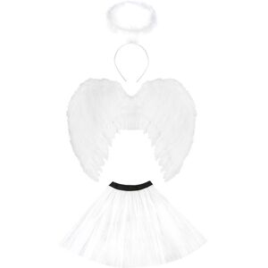 I Love Fancy Dress Women's 3pc White Angel Set - Halo, Tutu & Wings White I Love Fancy Dress Women's 3pc White Angel Set - Halo, Tutu & Wings White