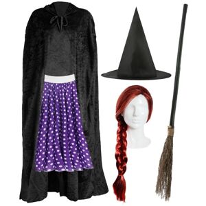 I Love Fancy Dress Women's Kind Witch Costume - Skirt, Cape, Hat, Wig & Broom Size: Medium Multicolor Medium I Love Fancy Dress Women's Kind Witch Costume - Skirt, Cape, Hat, Wig & Broom Size: Medium Multicolor Medium