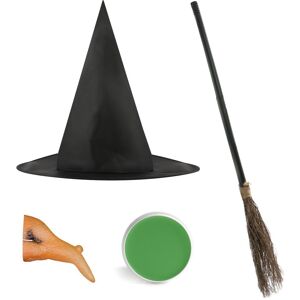 I Love Fancy Dress Women's Witch Accessory Set - Hat, Broom, Nose & Face Paint Multicolor I Love Fancy Dress Women's Witch Accessory Set - Hat, Broom, Nose & Face Paint Multicolor