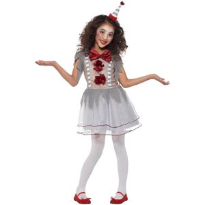 Smiffys Girl's Vintage Clown Costume Set in Grey Size: 7-9 Years Grey 7-9 Years Smiffys Girl's Vintage Clown Costume Set in Grey Size: 7-9 Years Grey 7-9 Years