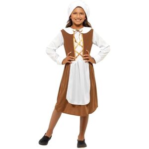 Smiffys Girl's Tudor Costume Set in Brown Size: 7-9 Years Brown 7-9 Years Smiffys Girl's Tudor Costume Set in Brown Size: 7-9 Years Brown 7-9 Years