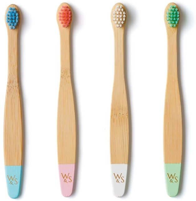 Wild & Stone Bamboo Toothbrushes Baby Extra Soft Bristles 4 Pack