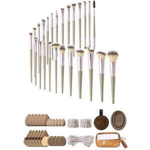 SHEONLY Professional Makeup Brush & Tool Set in Brown Brown SHEONLY Professional Makeup Brush & Tool Set in Brown Brown
