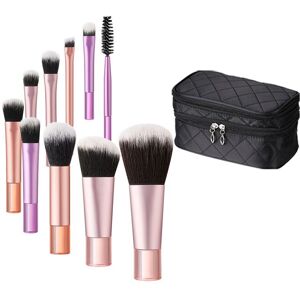 SHEONLY Women's Set of 10 Portable Makeup Brush Tools with Waterproof Travel Makeup Bag Multicolor SHEONLY Women's Set of 10 Portable Makeup Brush Tools with Waterproof Travel Makeup Bag Multicolor
