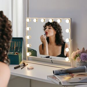 The hot sale Touch Screen Control Tabletop Mirror in White White The hot sale Touch Screen Control Tabletop Mirror in White White