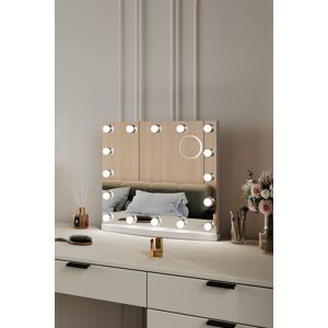 H&O Direct Hollywood LED Lighted Cosmetic Mirror in White White H&O Direct Hollywood LED Lighted Cosmetic Mirror in White White