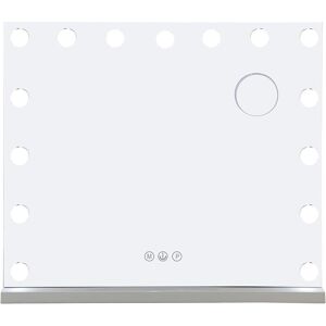 Alivio Hollywood Vanity Mirror w/ 15 LED Bulbs, 60 x 52cm Large Cosmetic Makeup Mirror, USB & Type-C Charging Port, 10X Magnifying Smart Touch 3 White 60 x 52 cm Alivio Hollywood Vanity Mirror w/ 15 LED Bulbs, 60 x 52cm Large Cosmetic Makeup Mirror, USB & Type-C Charging Port, 10X Magnifying Smart Touch 3 White 60 x 52 cm