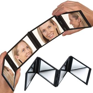 mysmartbuy Four Way Folding Mirror - Pocket Size Cosmetic Beauty Vanity Mirror in Black Black mysmartbuy Four Way Folding Mirror - Pocket Size Cosmetic Beauty Vanity Mirror in Black Black
