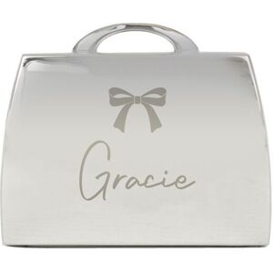 Personalised Memento Company Women's Personalised Bow Handbag Compact Mirror in Metallic Silver Metallic Silver Personalised Memento Company Women's Personalised Bow Handbag Compact Mirror in Metallic Silver Metallic Silver