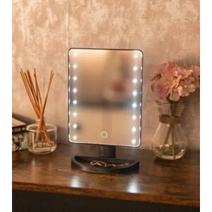 Marco Paul LED Light Up Black Table Top Hollywood Style Vanity Mirror Black Marco Paul LED Light Up Black Table Top Hollywood Style Vanity Mirror Black