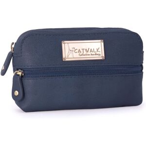 Catwalk Collection Handbags Women's Savannah Leather Make Up & Accessory Case in Blue Blue Catwalk Collection Handbags Women's Savannah Leather Make Up & Accessory Case in Blue Blue