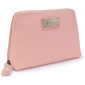 Catwalk Collection Handbags Women's Emma Leather Cosmetic Makeup Bag in Pink Pink Catwalk Collection Handbags Women's Emma Leather Cosmetic Makeup Bag in Pink Pink