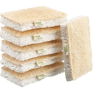 Cooks Professional Pack of 6 Biodegradable Scourers - Natural Cellulose & Loofah Sponge in Brown Brown Cooks Professional Pack of 6 Biodegradable Scourers - Natural Cellulose & Loofah Sponge in Brown Brown