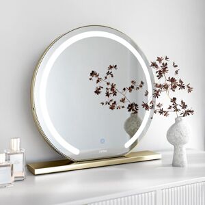 CARME HOME Elsie Large Gold Touch Sensor LED Makeup Mirror with Lights Gold CARME HOME Elsie Large Gold Touch Sensor LED Makeup Mirror with Lights Gold