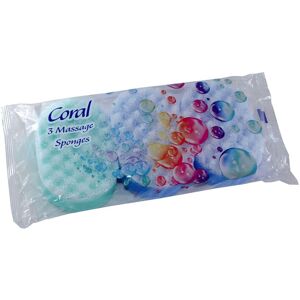 Coral Massage Sponge 3pk Multicolor Coral Massage Sponge 3pk Multicolor