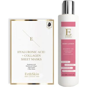 Erth Skin London Women's Hydrating Duo: Collagen Body Lotion 250ml + Hyaluronic Sheet Mask in White White Erth Skin London Women's Hydrating Duo: Collagen Body Lotion 250ml + Hyaluronic Sheet Mask in White White