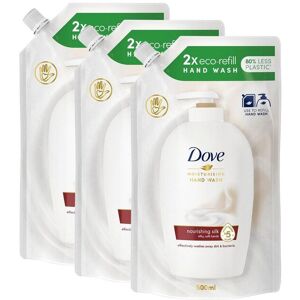 Dove Moisturising Liquid 'Hand Wash' Nourishing Silk, 3x500ml in White White Dove Moisturising Liquid 'Hand Wash' Nourishing Silk, 3x500ml in White White