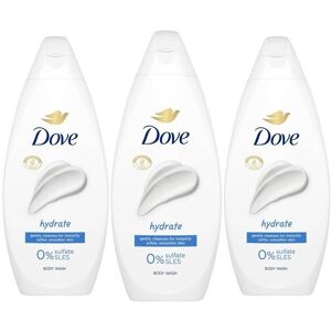 Dove Women's Hydrate 'Body Wash' for Softer & Smoother Skin, 3x 225ml in White White Dove Women's Hydrate 'Body Wash' for Softer & Smoother Skin, 3x 225ml in White White