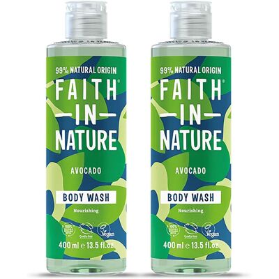 Faith in Nature Nourishing Avocado Body Wash - 2 x 400ml in Pale Green Pale Green Faith in Nature Nourishing Avocado Body Wash - 2 x 400ml in Pale Green Pale Green