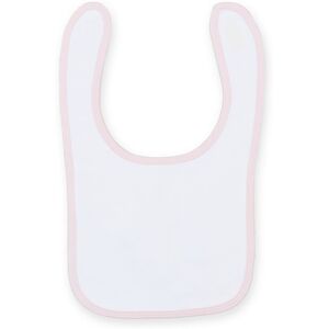 Larkwood Baby Unisex Plain & Contrast Bib White/Pale Pink - Baby Bib Larkwood Baby Unisex Plain & Contrast Bib White/Pale Pink - Baby Bib