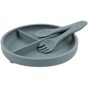 Tiny Dining Tradewinds - Baby Divided Silicone Suction Plate - Blue - Fork & Spoon Set - Baby Feeding Set Tiny Dining Tradewinds - Baby Divided Silicone Suction Plate - Blue - Fork & Spoon Set - Baby Feeding Set
