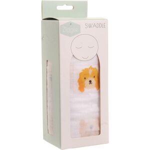 Ziggle Baby Cotton Muslin Swaddle Wrap - Cockapoo Dog in White White Ziggle Baby Cotton Muslin Swaddle Wrap - Cockapoo Dog in White White