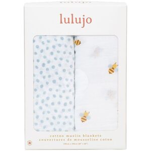 Lulujo 2-pack Cotton Swaddles - Bees / Dots Multicolor Lulujo 2-pack Cotton Swaddles - Bees / Dots Multicolor