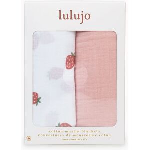 Lulujo 2-pack Cotton Swaddles - Strawberries / Pink Multicolor Lulujo 2-pack Cotton Swaddles - Strawberries / Pink Multicolor