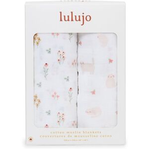 Lulujo 2-pack Cotton Swaddles - Kitty Cat / Flower Field Multicolor Lulujo 2-pack Cotton Swaddles - Kitty Cat / Flower Field Multicolor